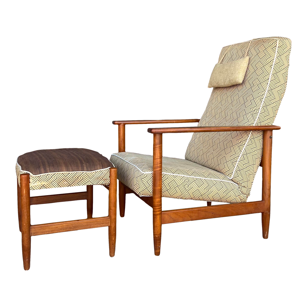 Danish Recliner With Ottoman