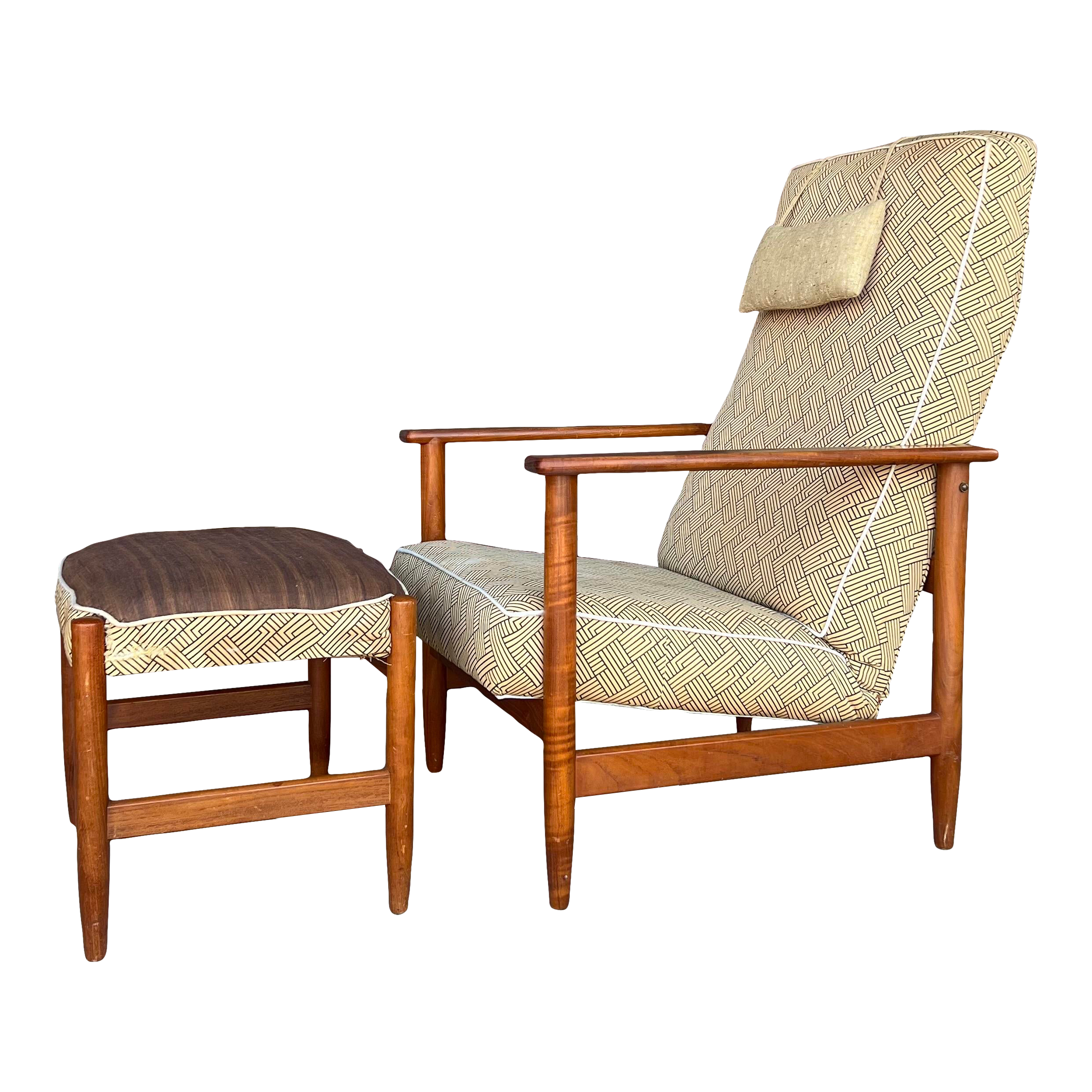 Danish Recliner With Ottoman