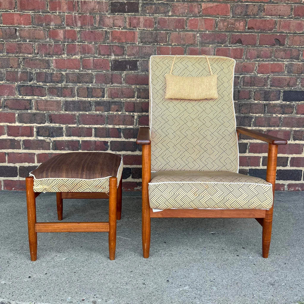 Danish Recliner With Ottoman