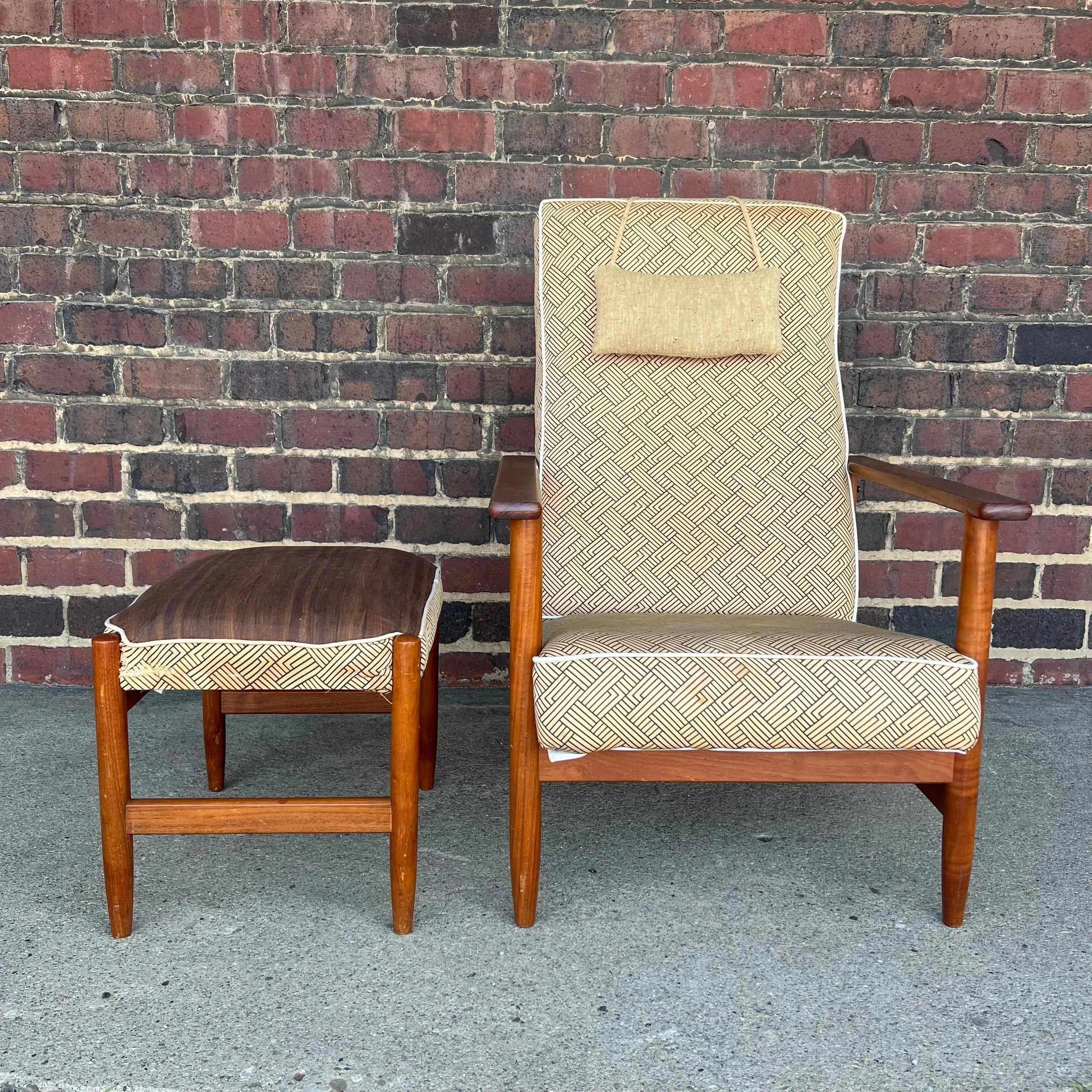 Danish Recliner With Ottoman