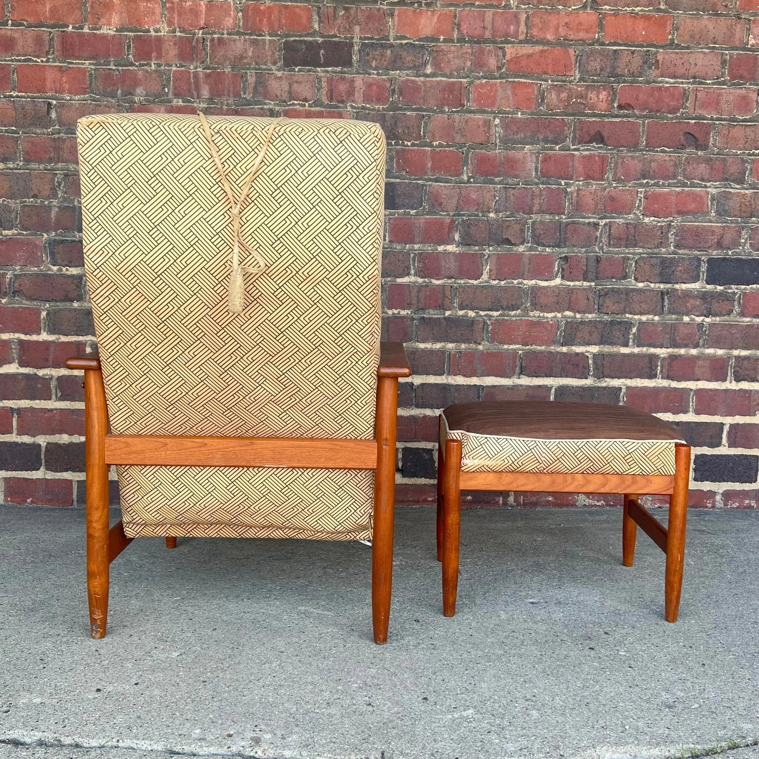 Danish Recliner With Ottoman
