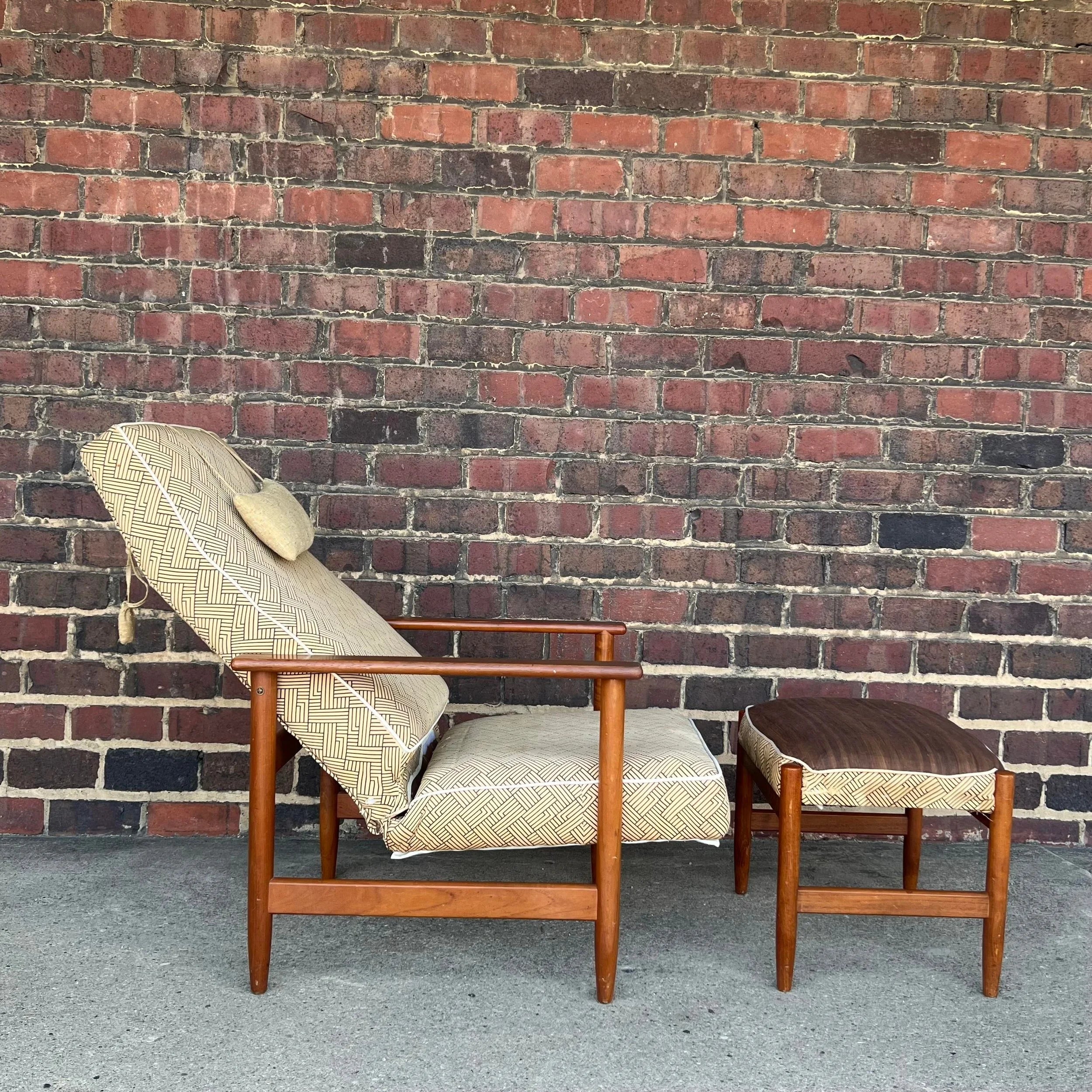 Danish Recliner With Ottoman