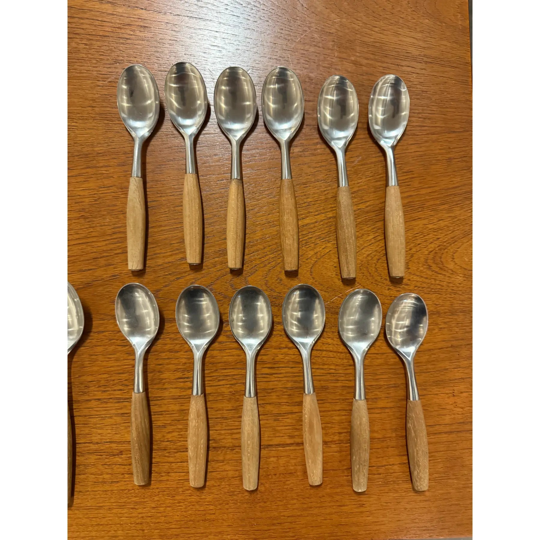 Dansk Wood Accent Flatware – Jens Quistgaard Design, 1970s – Teak & Stainless (52-Piece Set)