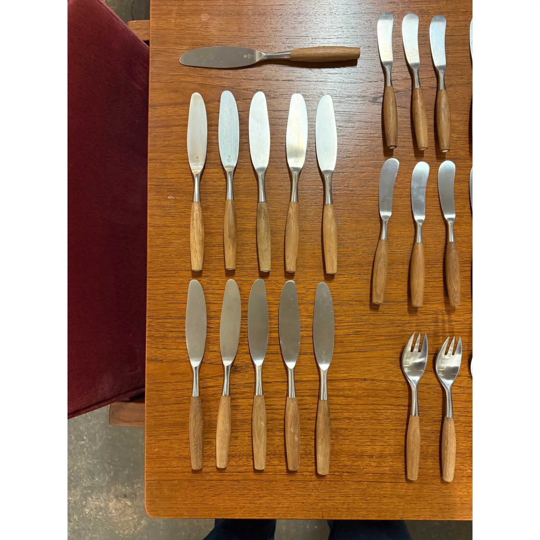 Dansk Wood Accent Flatware – Jens Quistgaard Design, 1970s – Teak & Stainless (52-Piece Set)