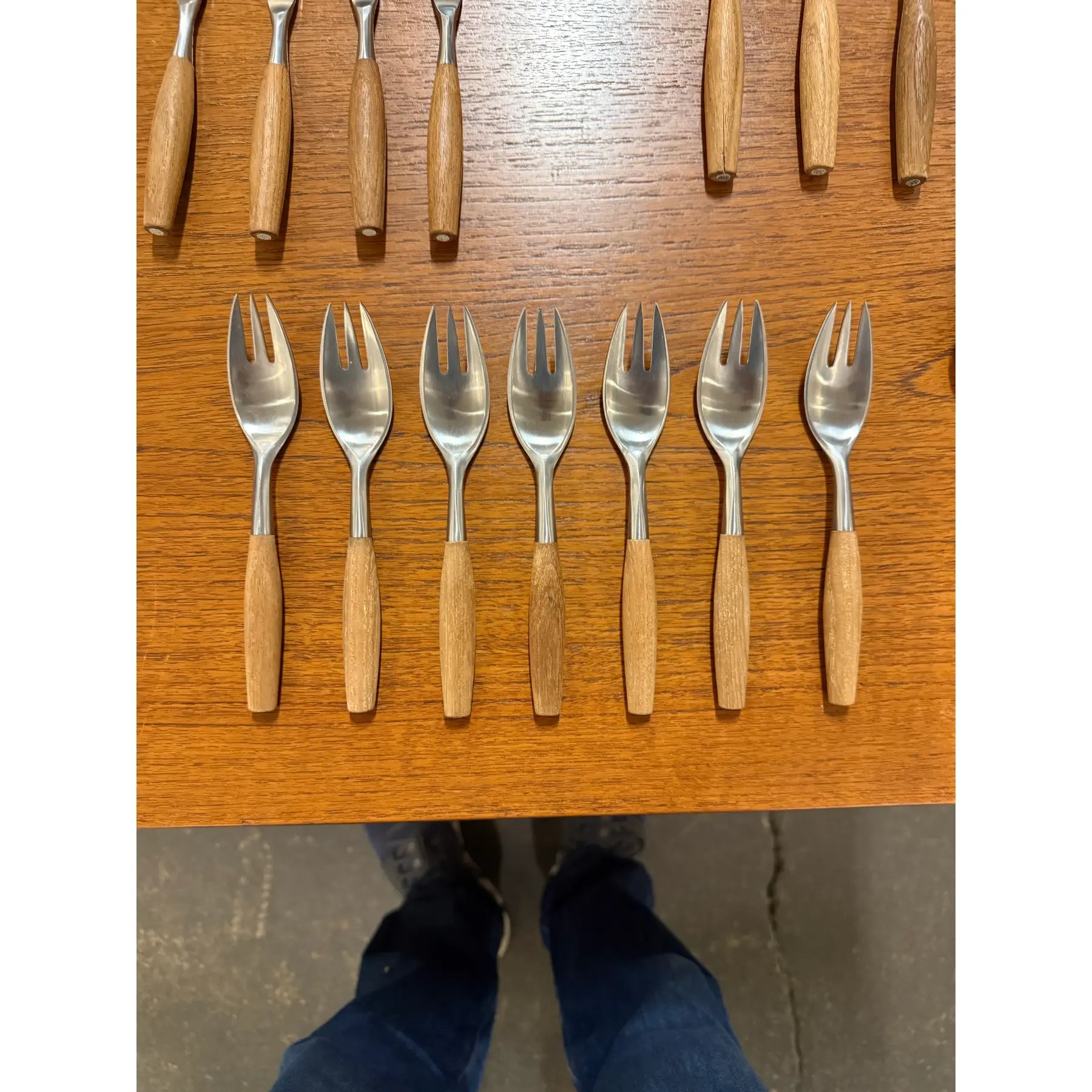 Dansk Wood Accent Flatware – Jens Quistgaard Design, 1970s – Teak & Stainless (52-Piece Set)