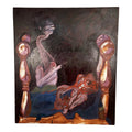 Dark and Moody Painting Bedroom Scene Purples Blue Red