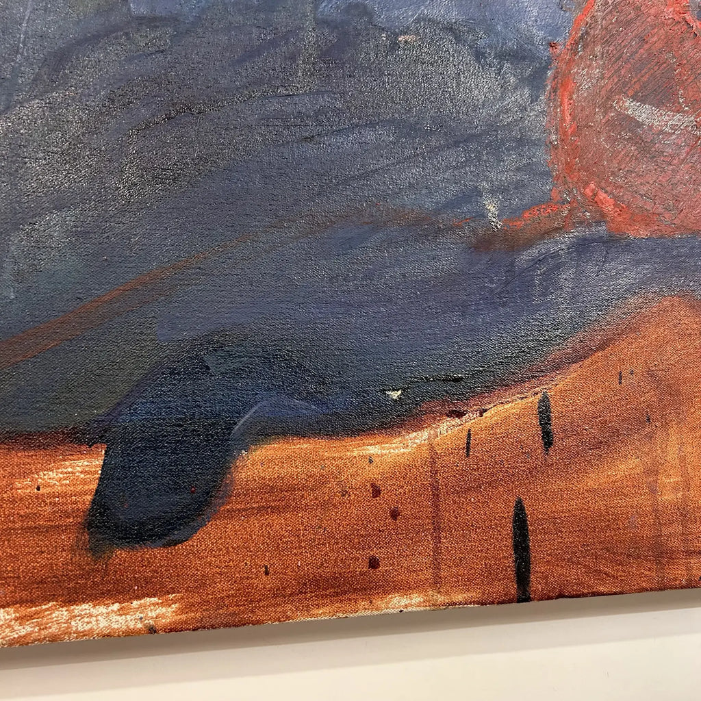 Dark and Moody Painting Bedroom Scene Purples Blue Red