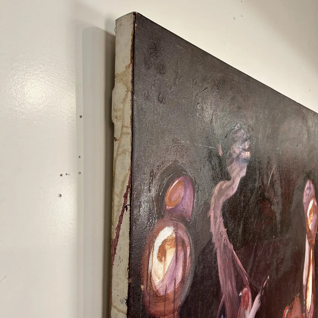 Dark and Moody Painting Bedroom Scene Purples Blue Red