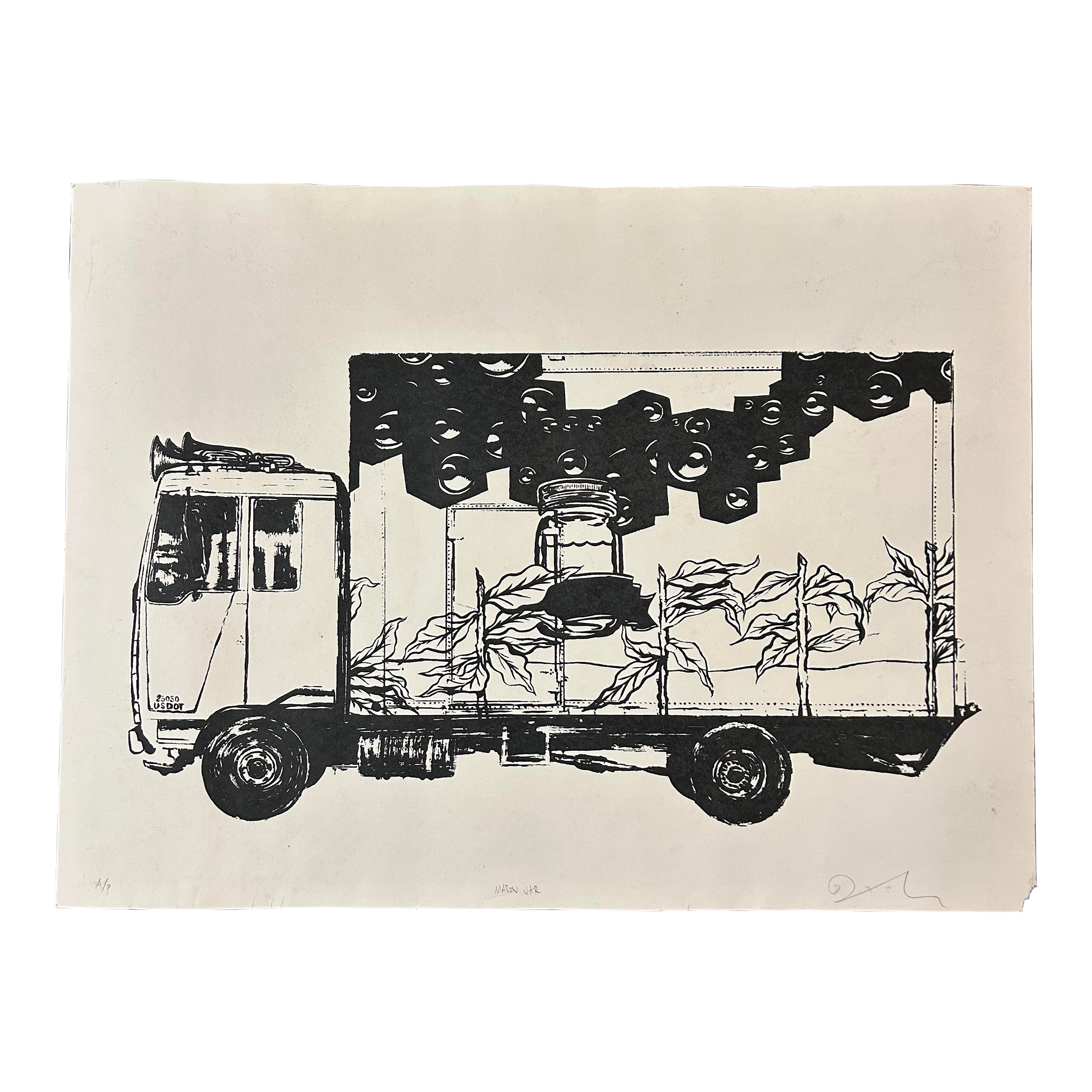 David Ellis “Mason Jar” Screen Print Ap Signed Barn StormersDavid Ellis “Mason Jar” Screen Print Ap Signed Barn Stormers