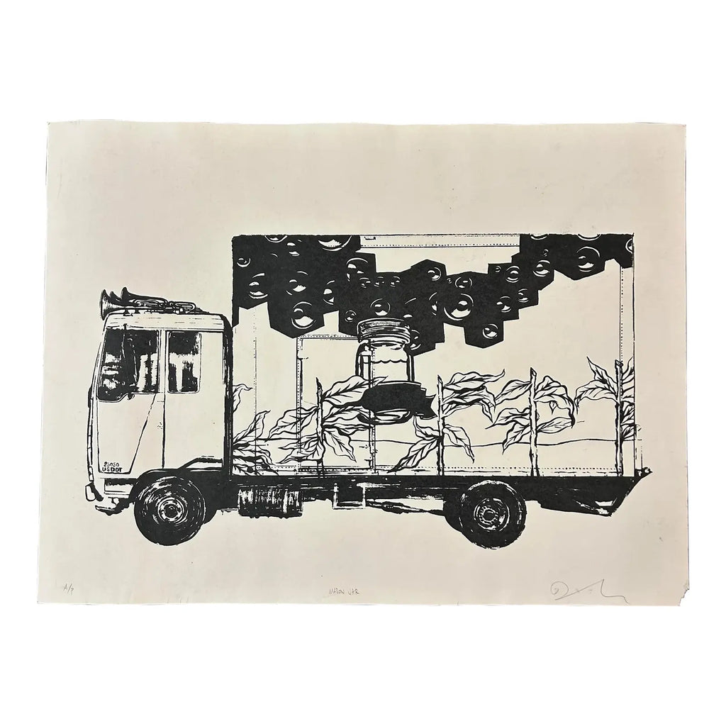David Ellis “Mason Jar” Screen Print Ap Signed Barn Stormers
