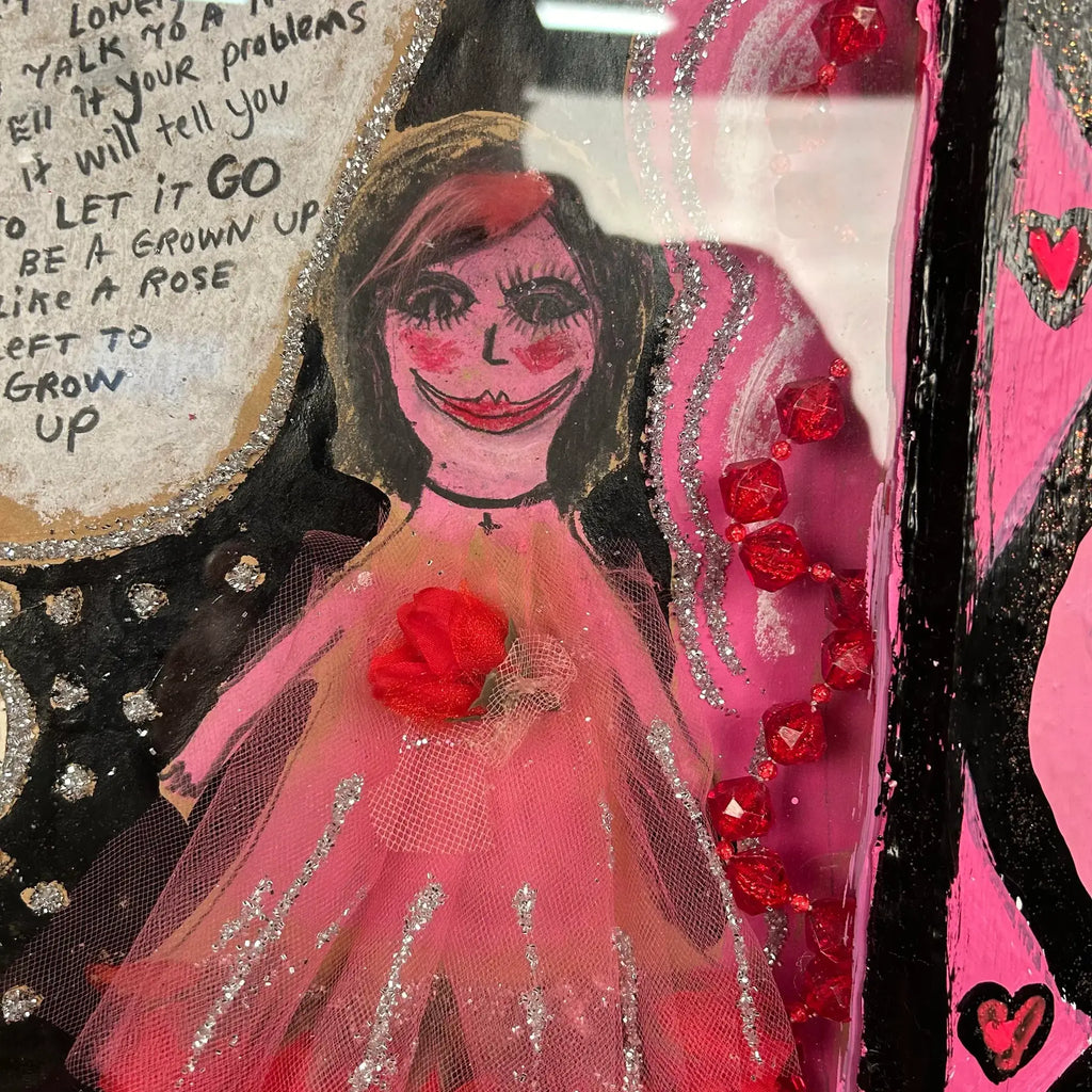 Dawn Collins Shadowbox Mixed Media Painting Outsider Art