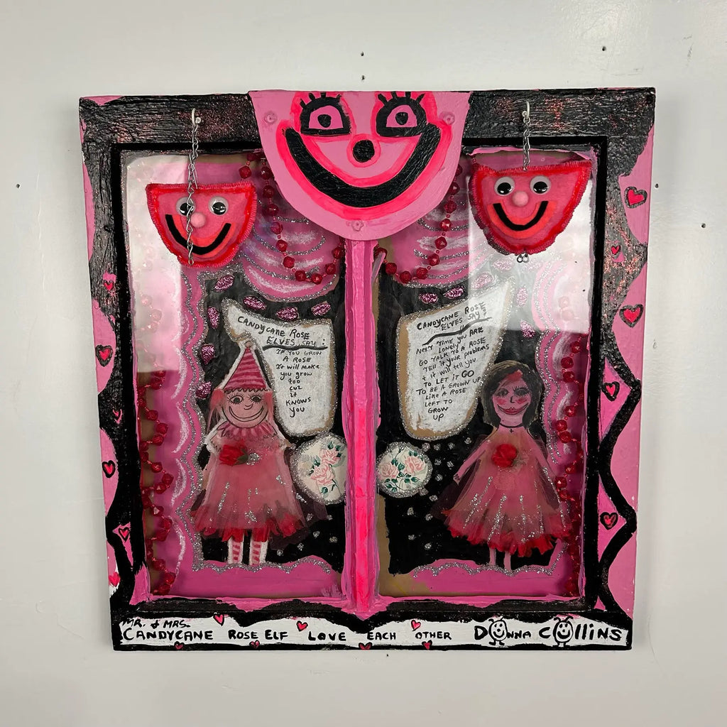 Dawn Collins Shadowbox Mixed Media Painting Outsider Art