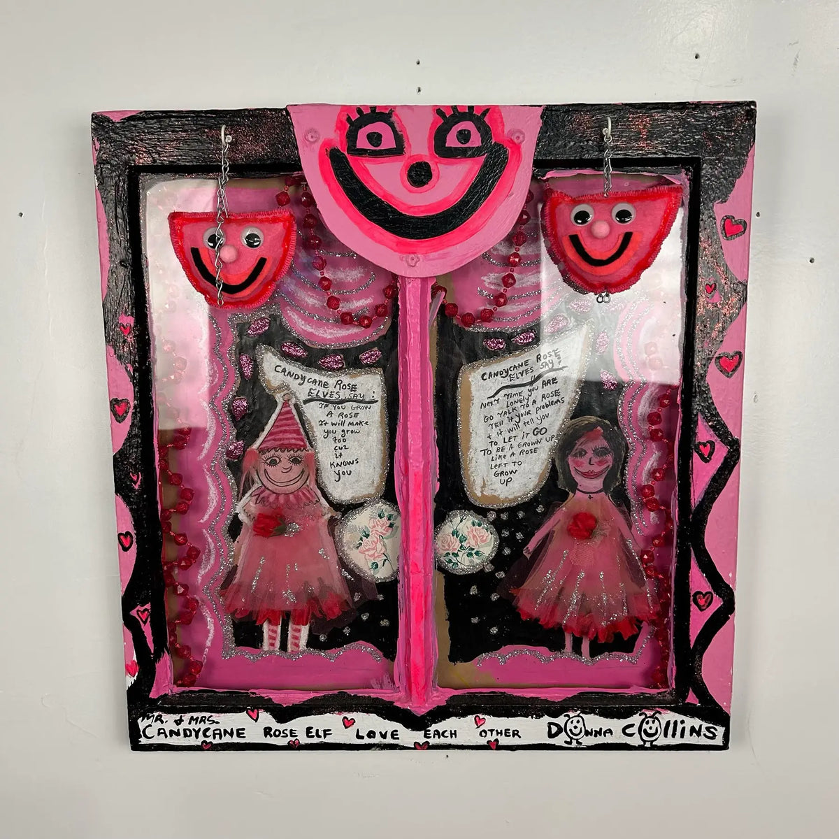 Dawn Collins Shadowbox Mixed Media Painting Outsider Art