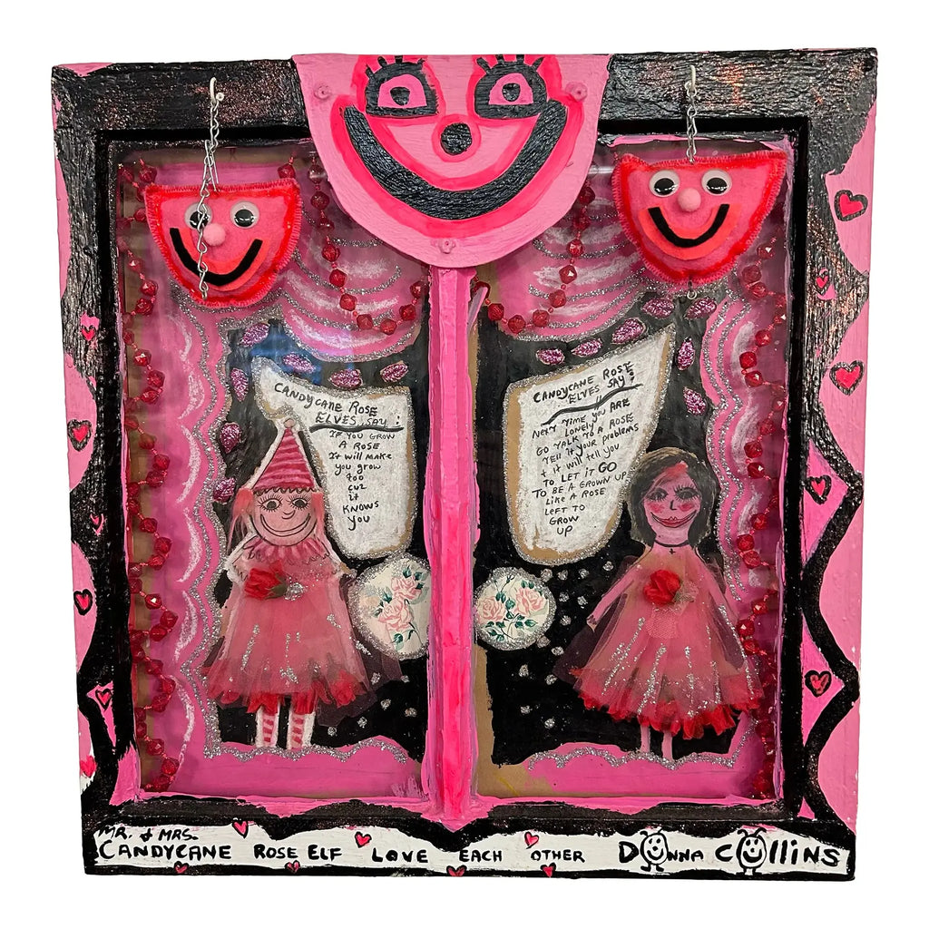 Dawn Collins Shadowbox Mixed Media Painting Outsider Art