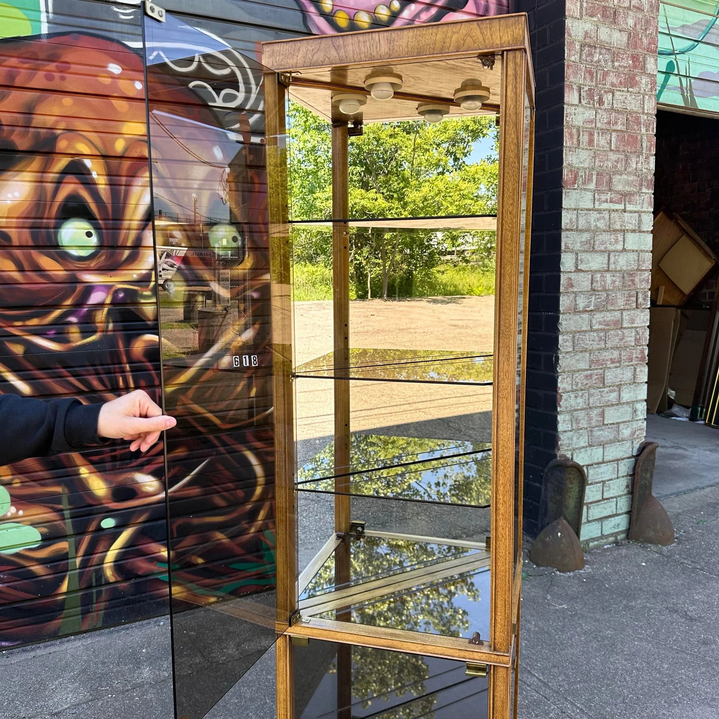 Drexel Preface Glass Mirror Display Cabinet