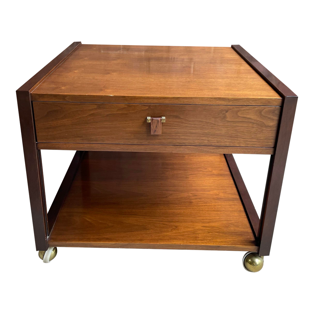Dunbar End Table on Casters Side Table Rosewood Pull