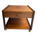 Dunbar End Table on Casters Side Table Rosewood Pull