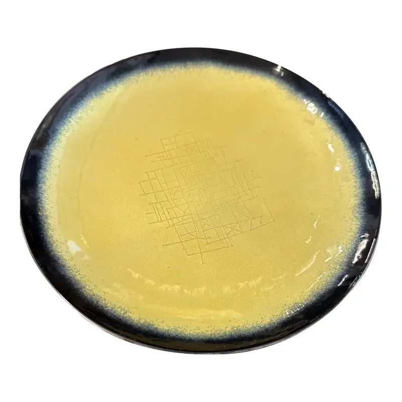 Earl Pardon for Towle Modernist Enameled Sterling Silver Low Bowl