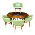 Edward Wormley for Dunbar Lazy Susan Dining Set With Heated Center and 6 Chairs