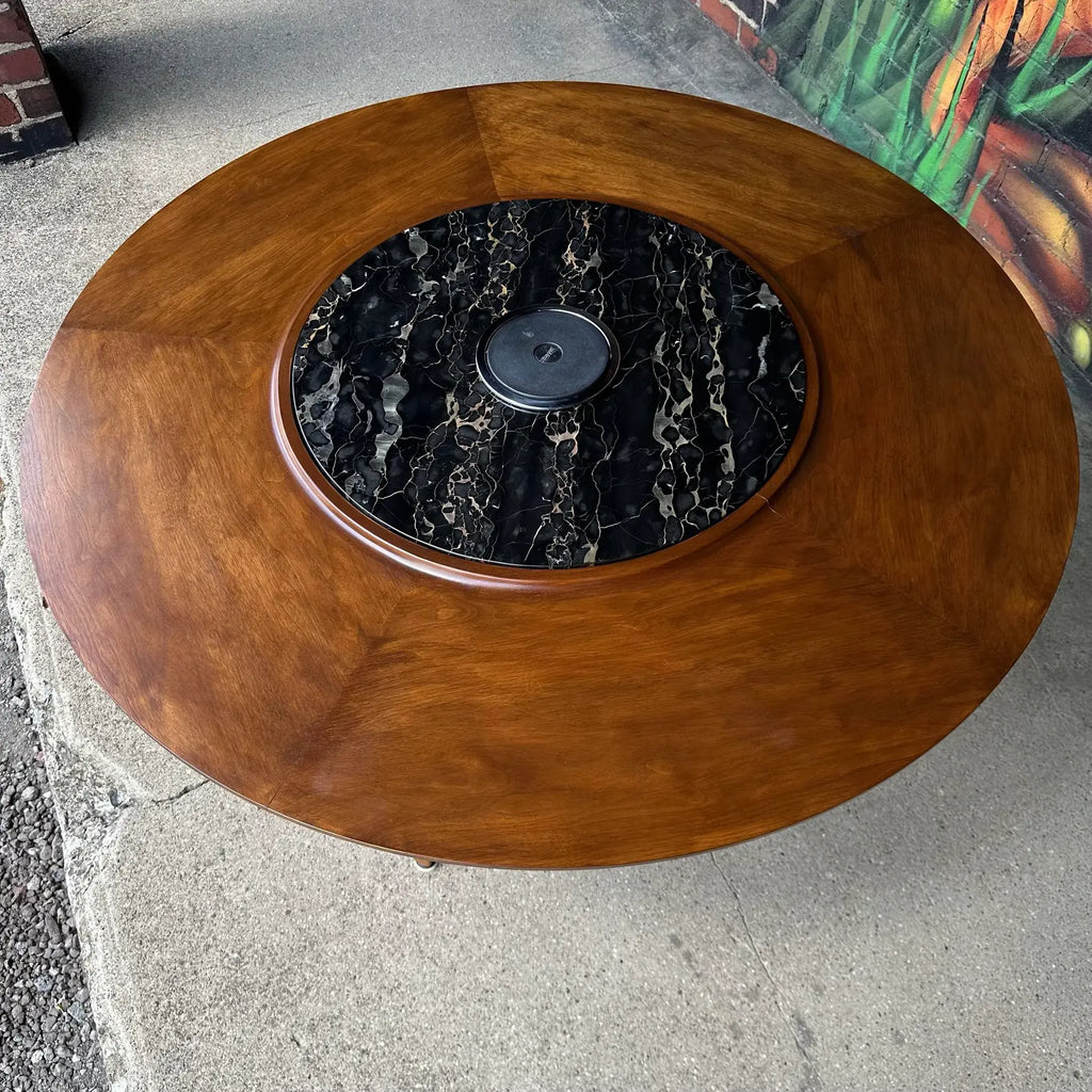 Edward Wormley for Dunbar Lazy Susan Dining Set With Heated Center and 6 Chairs