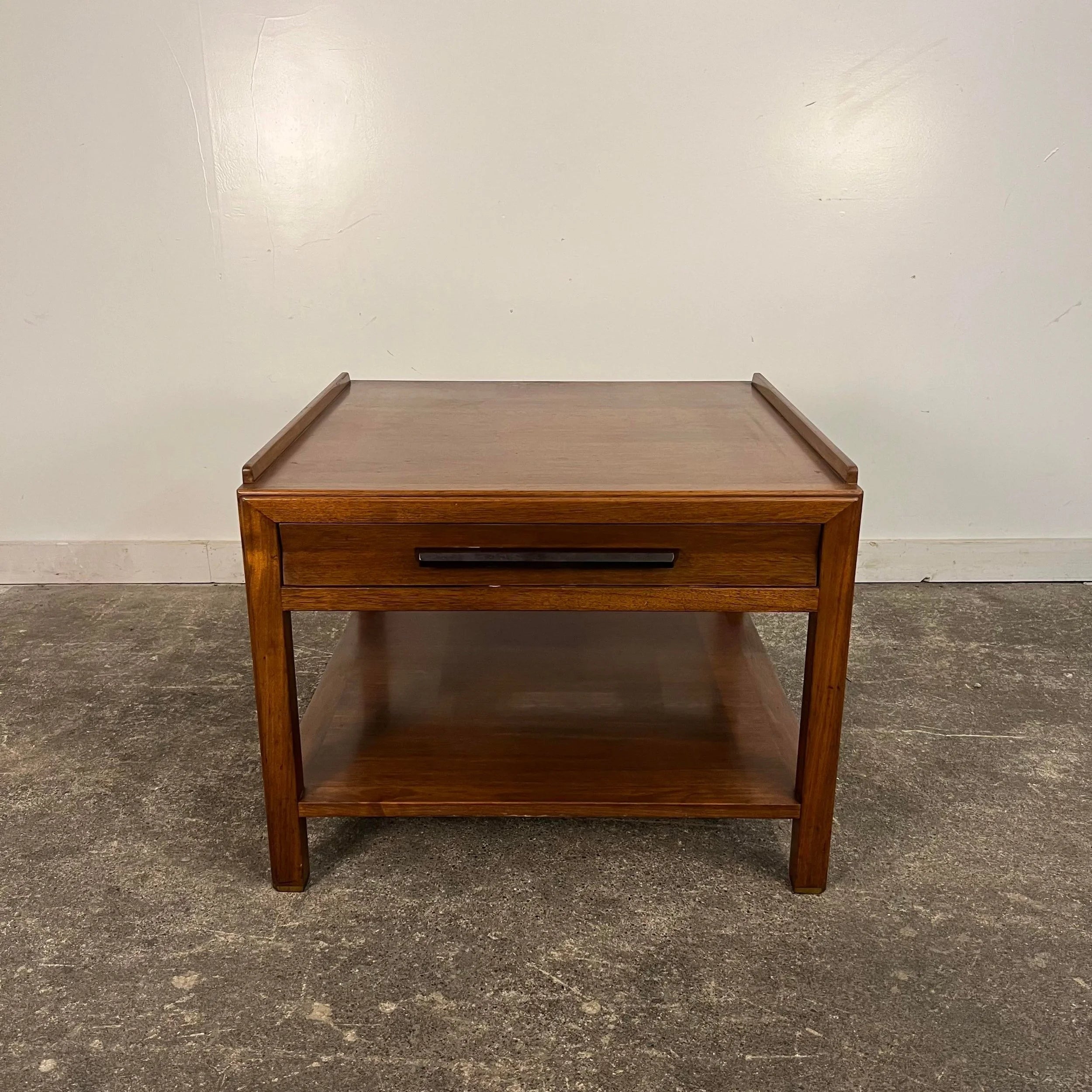 Edward Wormley for Dunbar Side Table With Rosewood and Brass Details