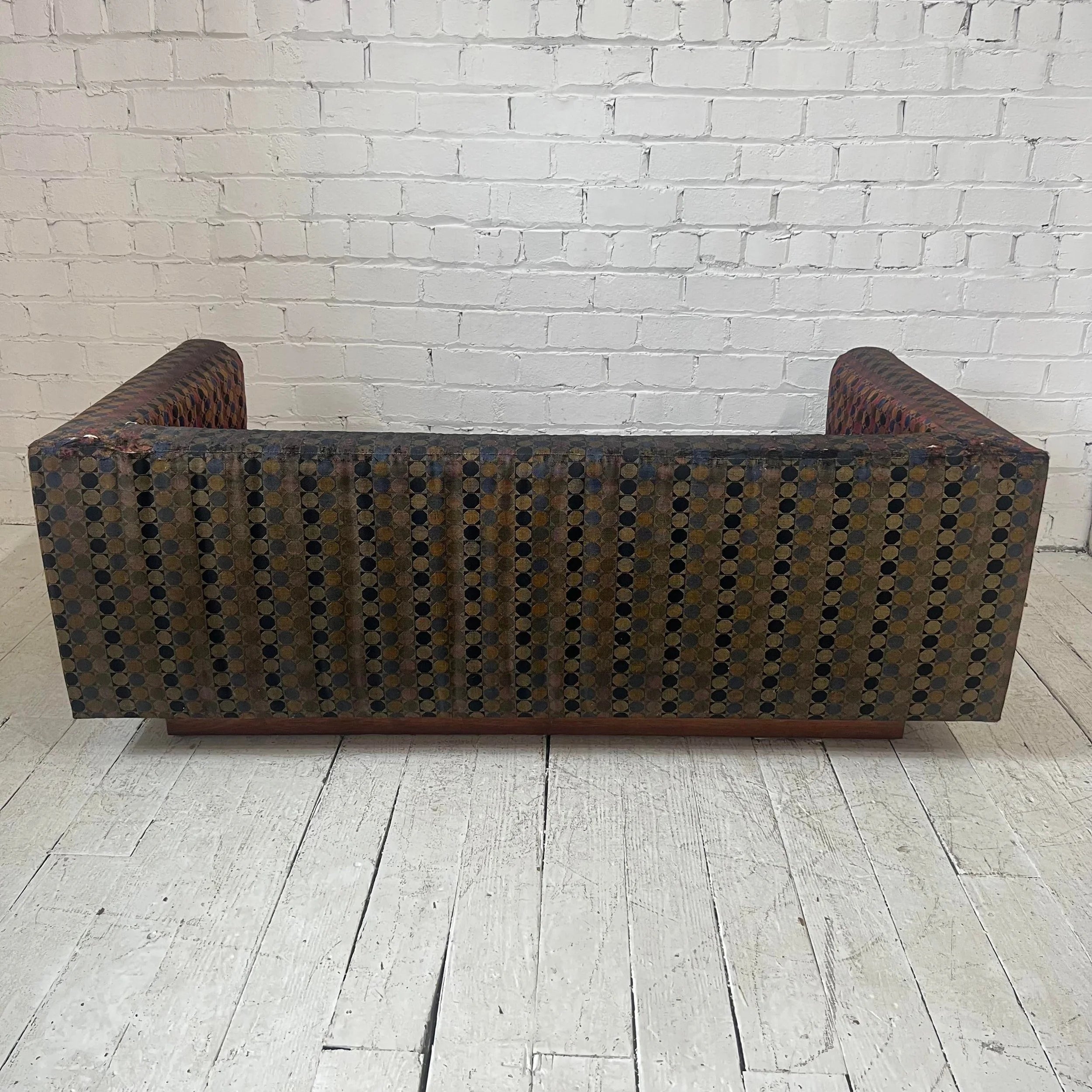 Edward Wormley for Dunbar Walnut Platform Sofa Loveseat