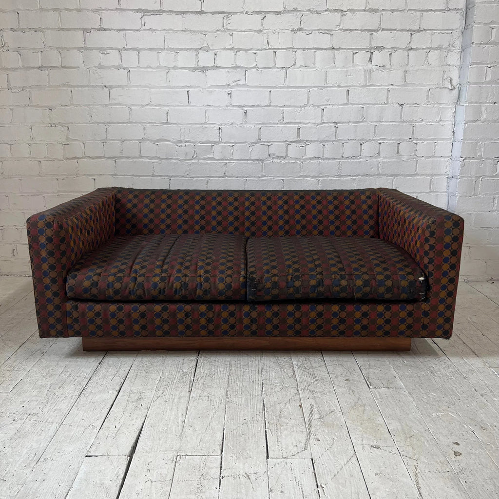 Edward Wormley for Dunbar Walnut Platform Sofa Loveseat