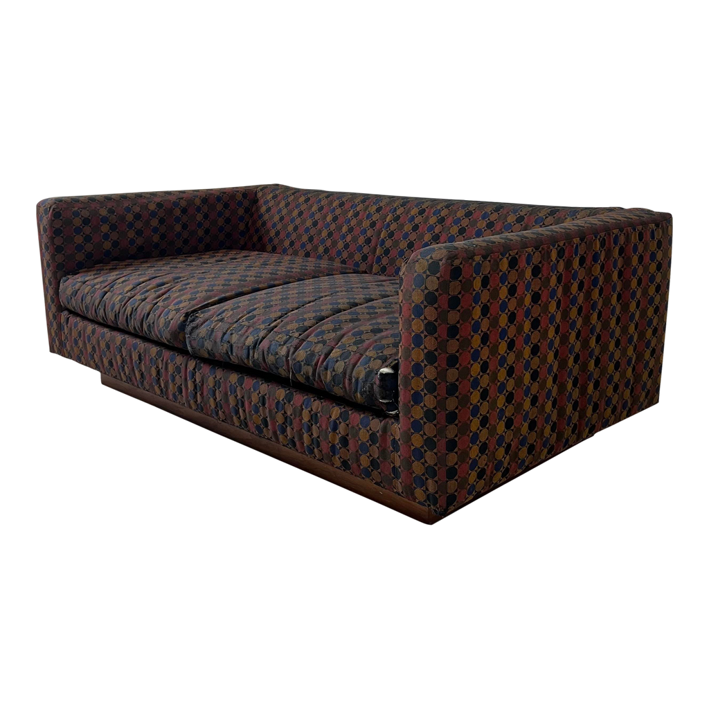 Edward Wormley for Dunbar Walnut Platform Sofa Loveseat