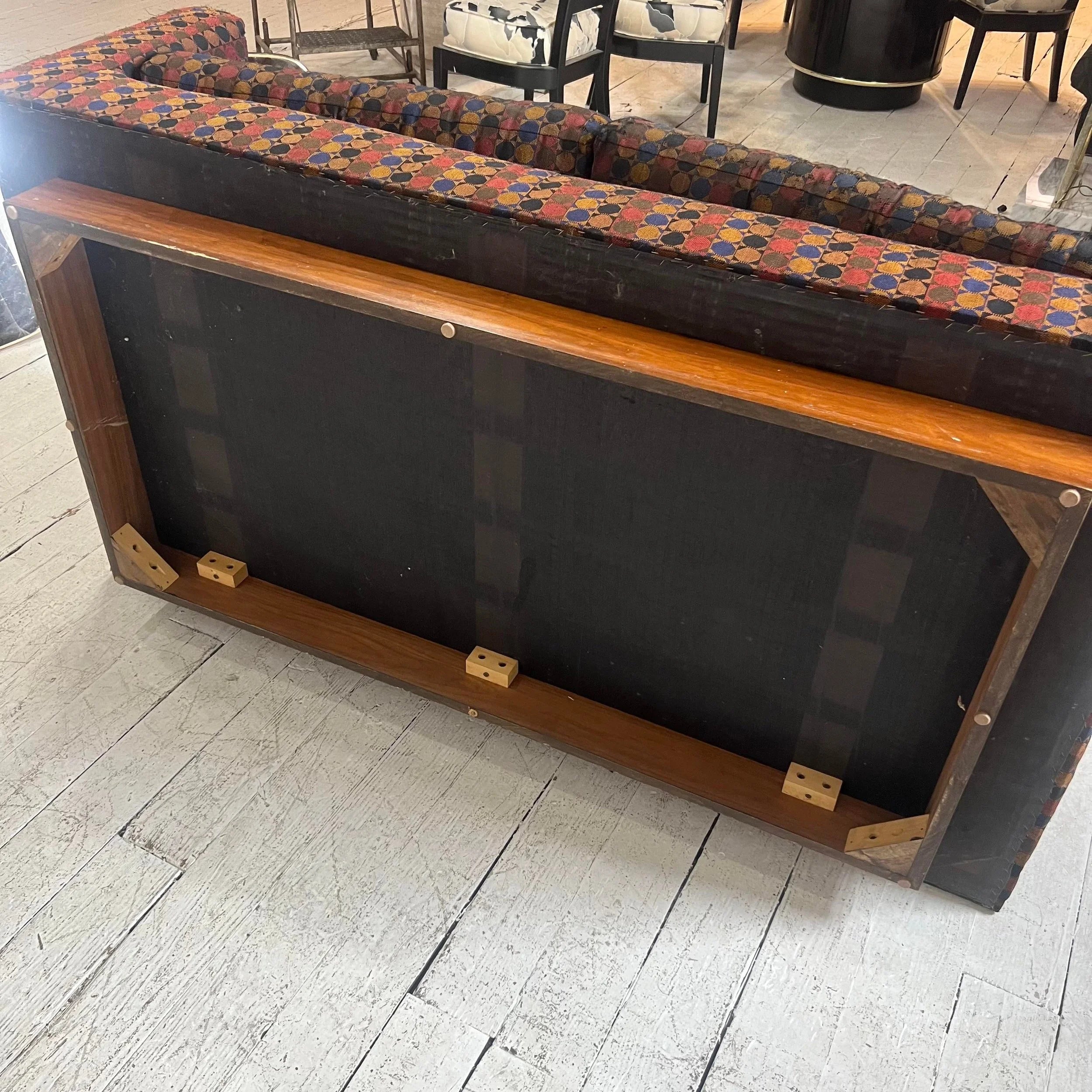 Edward Wormley for Dunbar Walnut Platform Sofa Loveseat