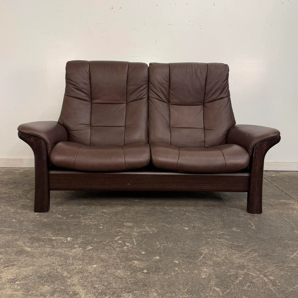 Ekornes Stressless Buckingham High-Back Two-Seater Reclining Loveseat