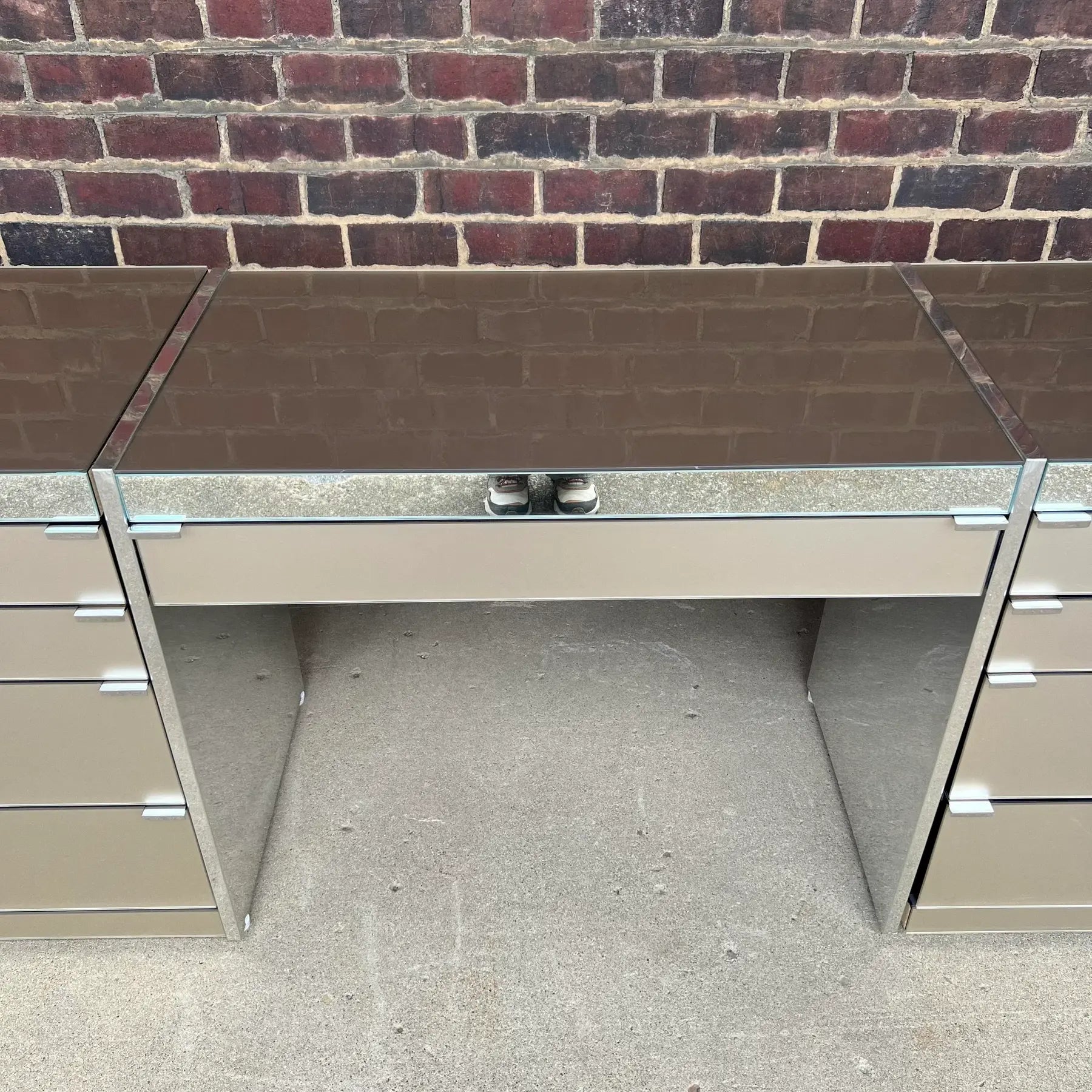 Ello 3 Piece Glass and Chrome Vanity Cabinet