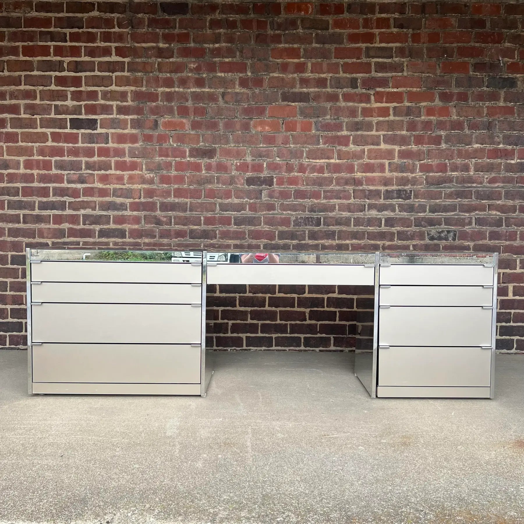 Ello 3 Piece Glass and Chrome Vanity Cabinet