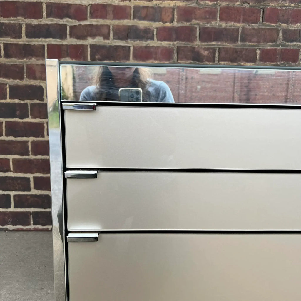 Ello 3 Piece Glass and Chrome Vanity Cabinet