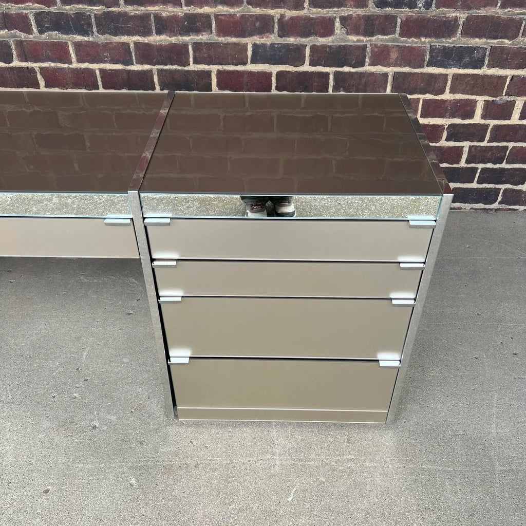 Ello 3 Piece Glass and Chrome Vanity Cabinet