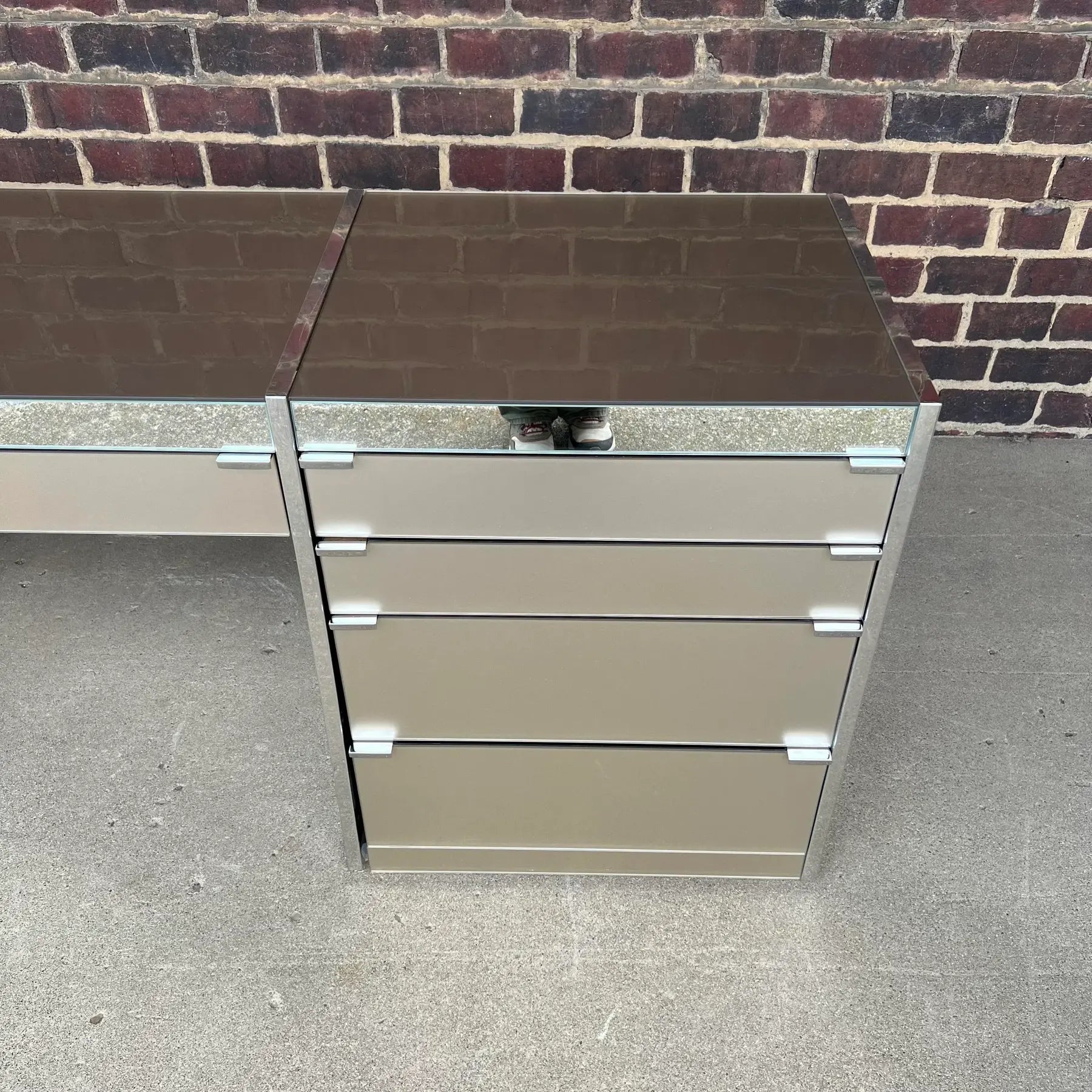 Ello 3 Piece Glass and Chrome Vanity Cabinet