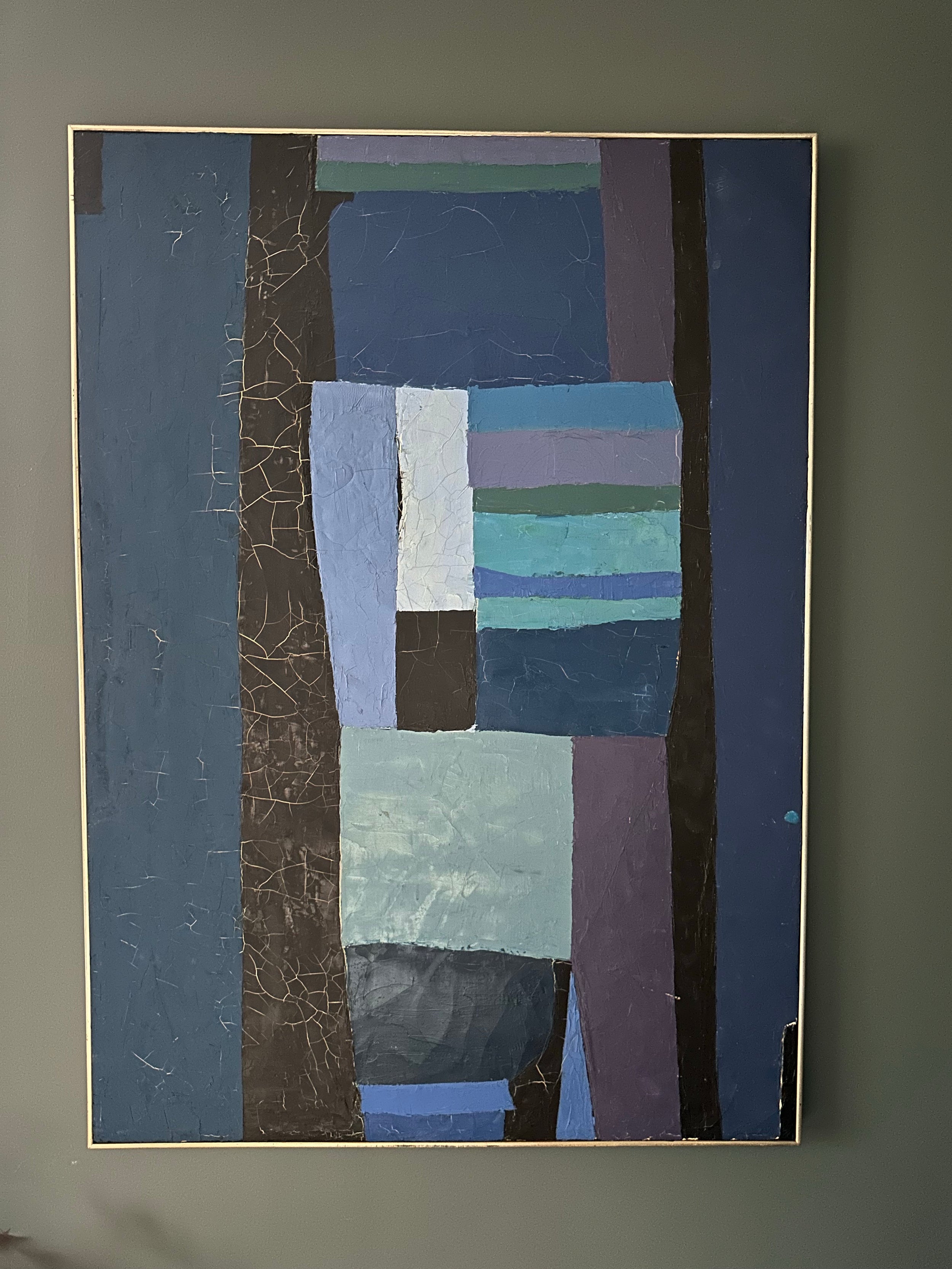 Extraordinary Gail Cottingham Abstarct Painting 1970’s American Aspen Colorado