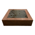 Faux Hammered Copper Coffee Table With Faux Leather Wrapped Sides