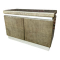 Faux Marble and Brushed Stainless Small Credenza Server Cabinet Post Modern 1980’s Karl Springer Style