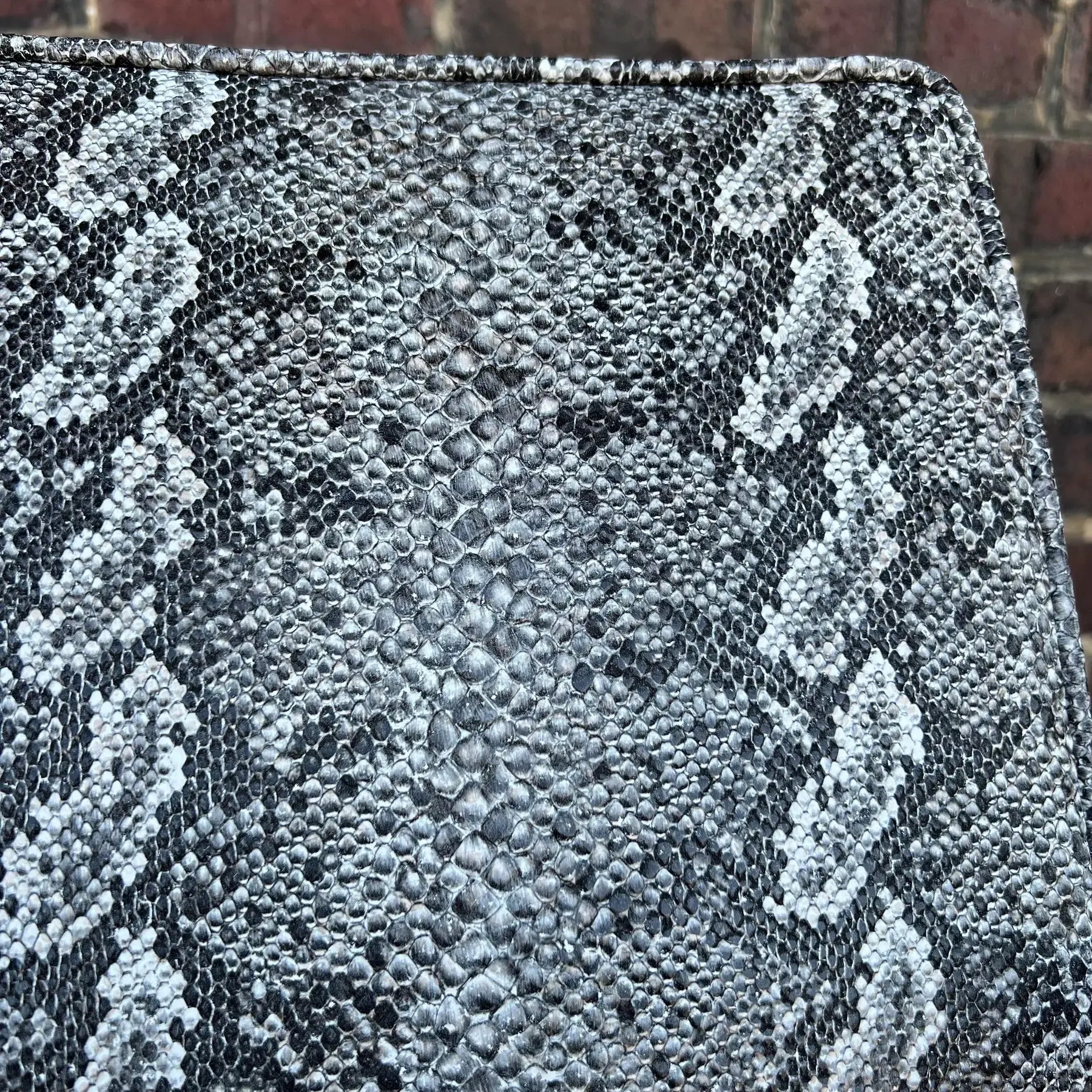 Faux Snake Skin and Metal Armchair by All-Steel Reupholstered Restored