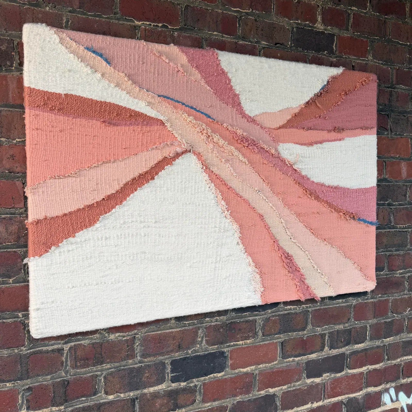 Fiber Art Wall Hanging With Brass Plaque With Artist Name Abstract Art