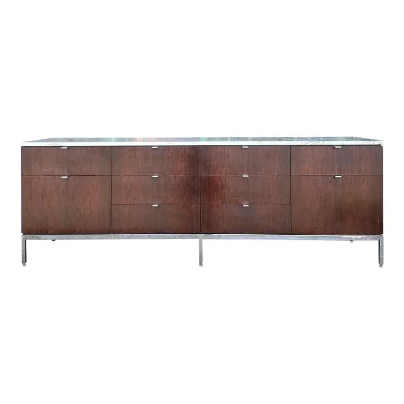 Florence Knoll for Knoll Rosewood and Marble Credenza
