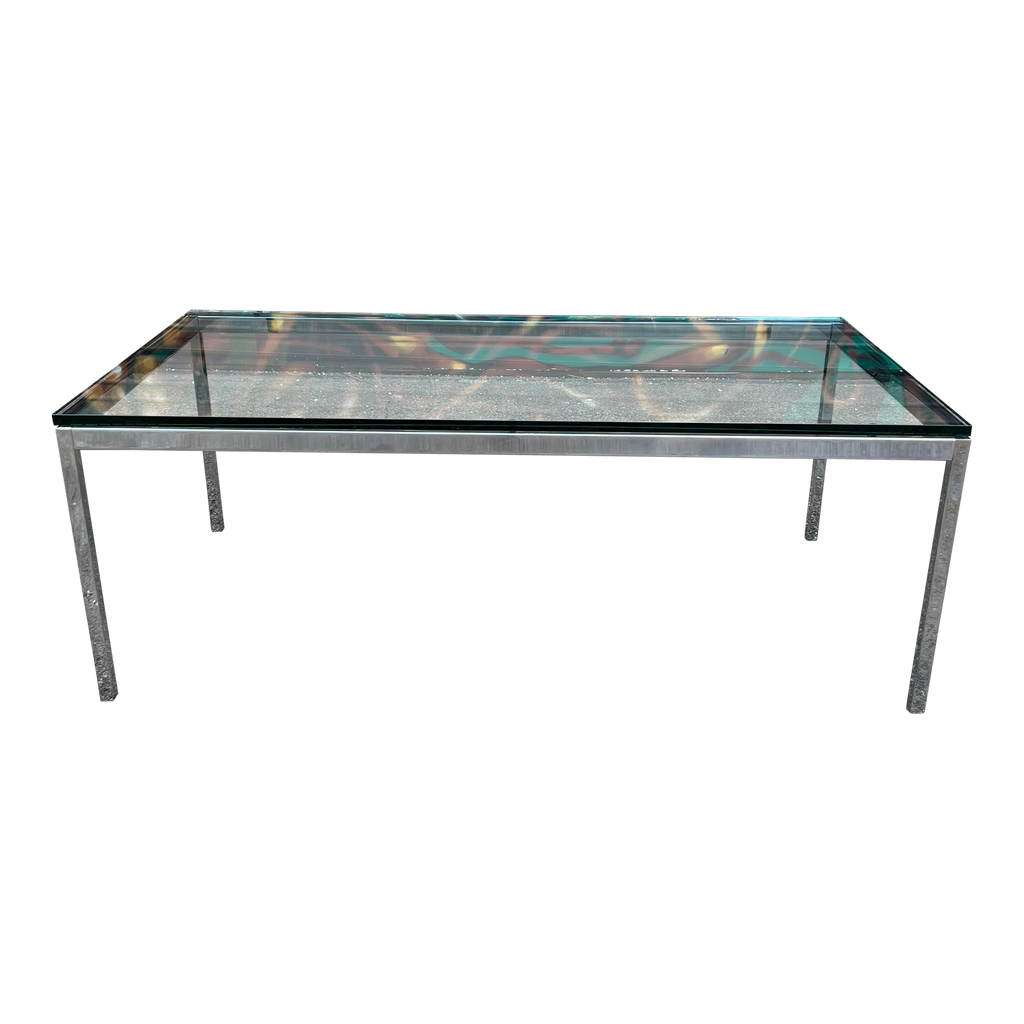 Florence Knoll Rectangular Glass and Chrome Coffee Table