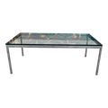 Florence Knoll Rectangular Glass and Chrome Coffee Table