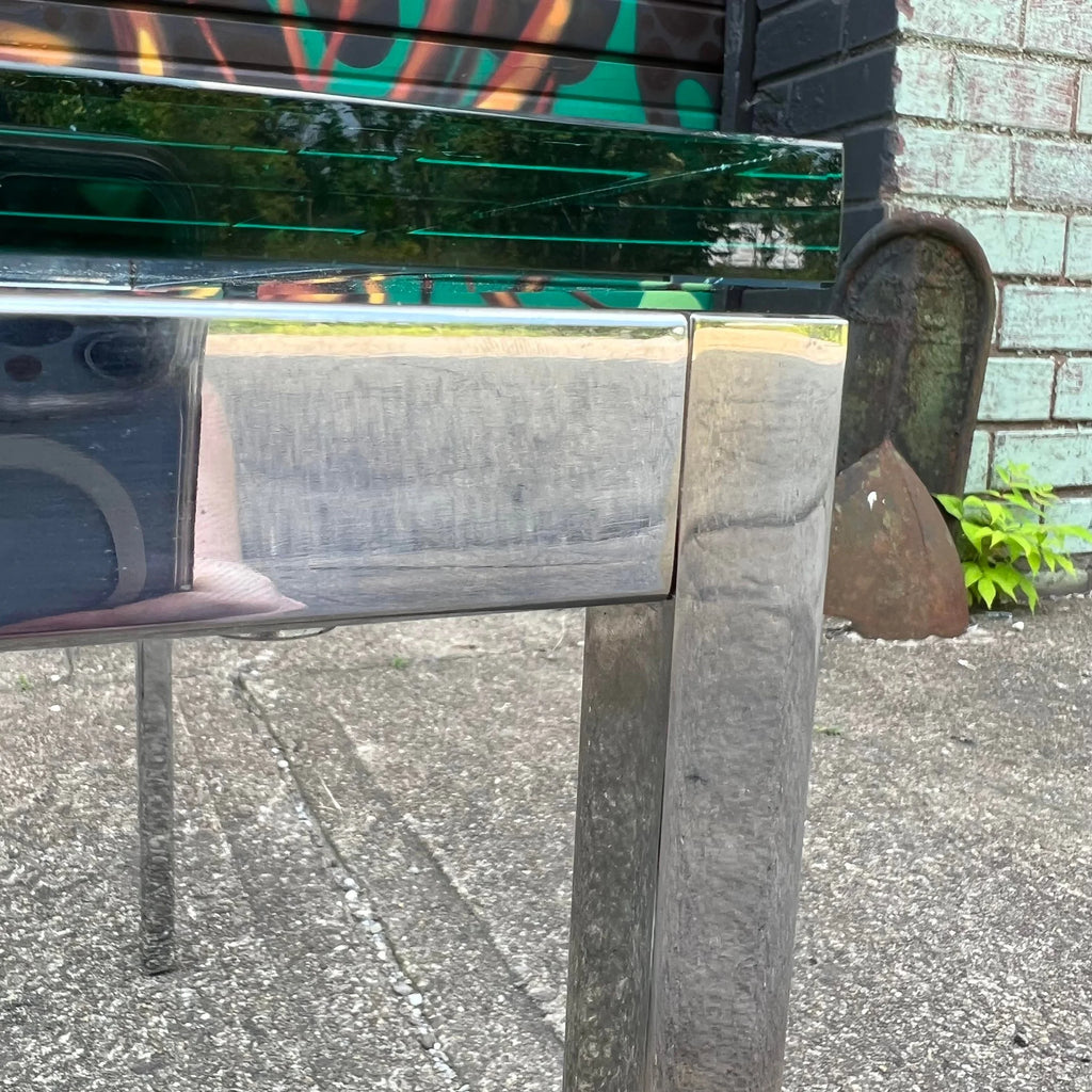 Florence Knoll Rectangular Glass and Chrome Coffee Table