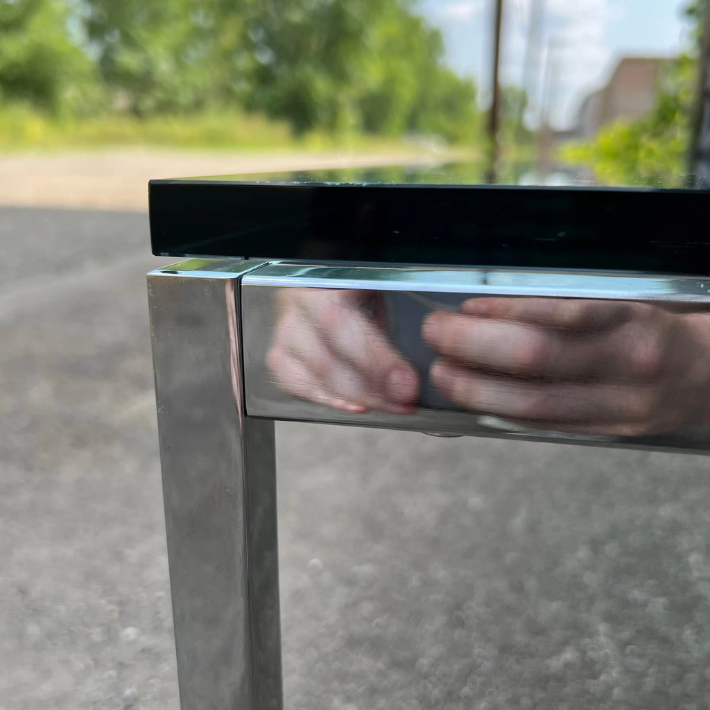 Florence Knoll Rectangular Glass and Chrome Coffee Table
