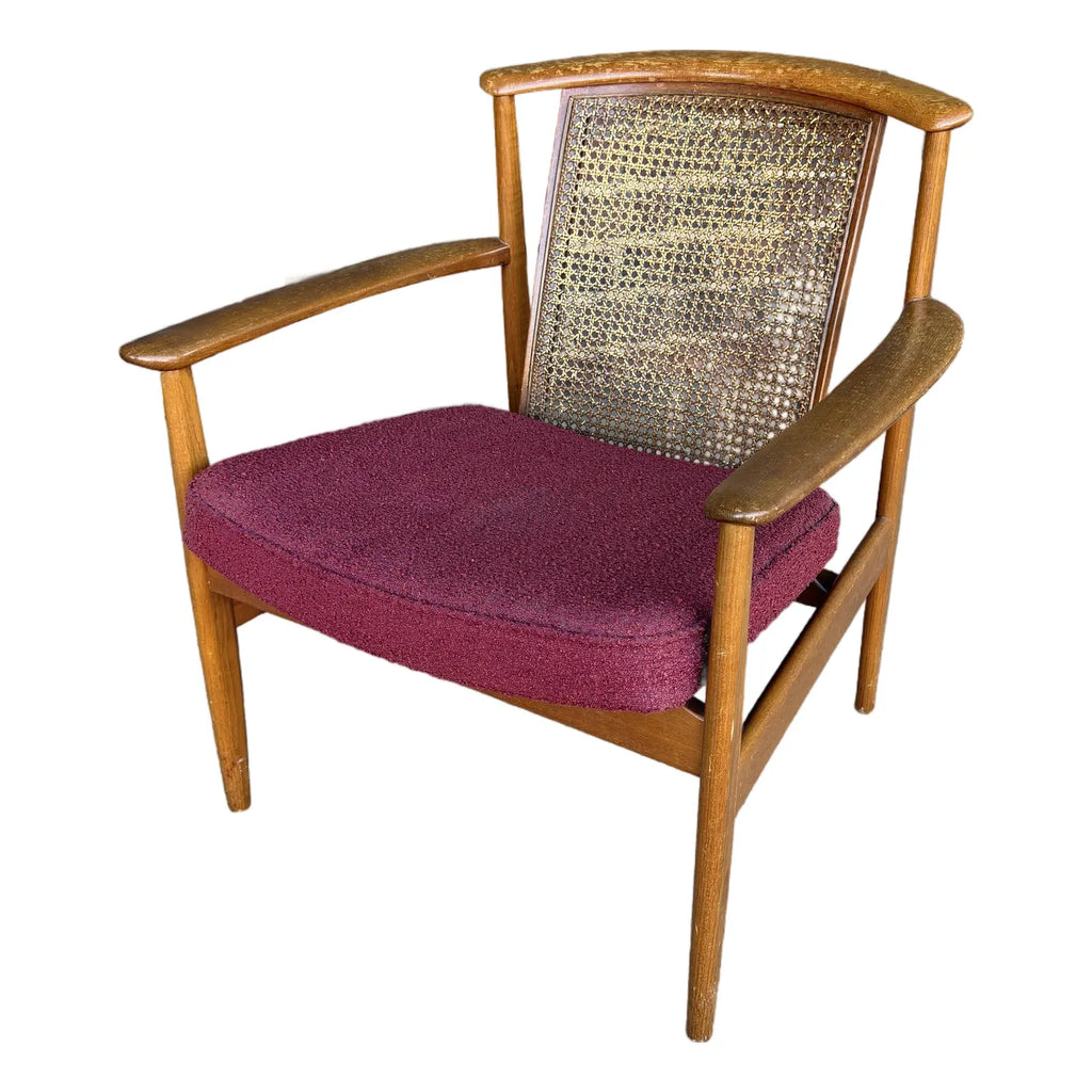 Folke Ohlsson for Dux “Dallas” Caned Lounge Chair Mid Century Modern