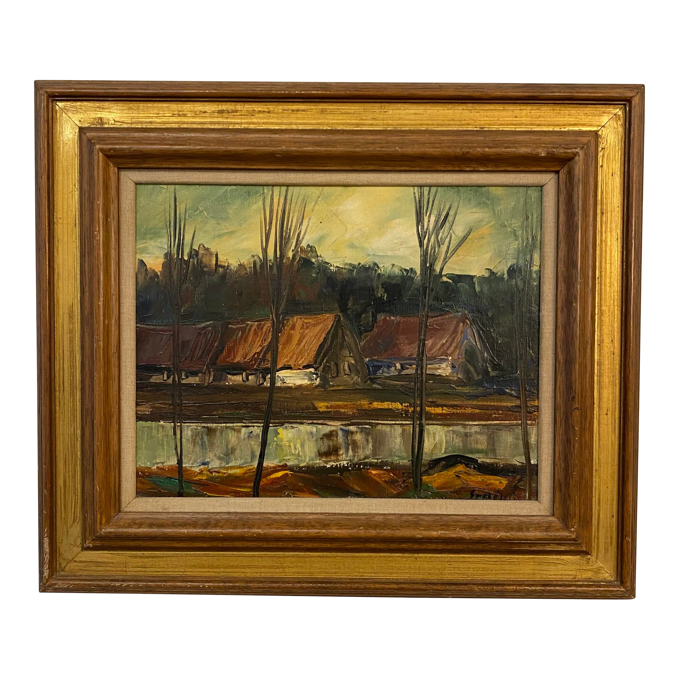 Framed and Signed Landscape Painting by Erdelyi