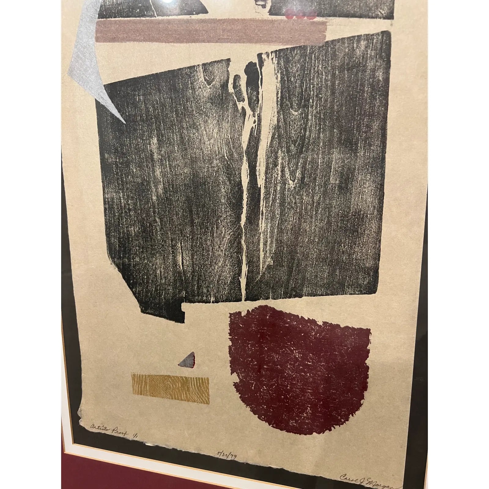 Framed Stamped Litho by Artist Carol Morgan Signed and Numbered Ap 1/1 79’