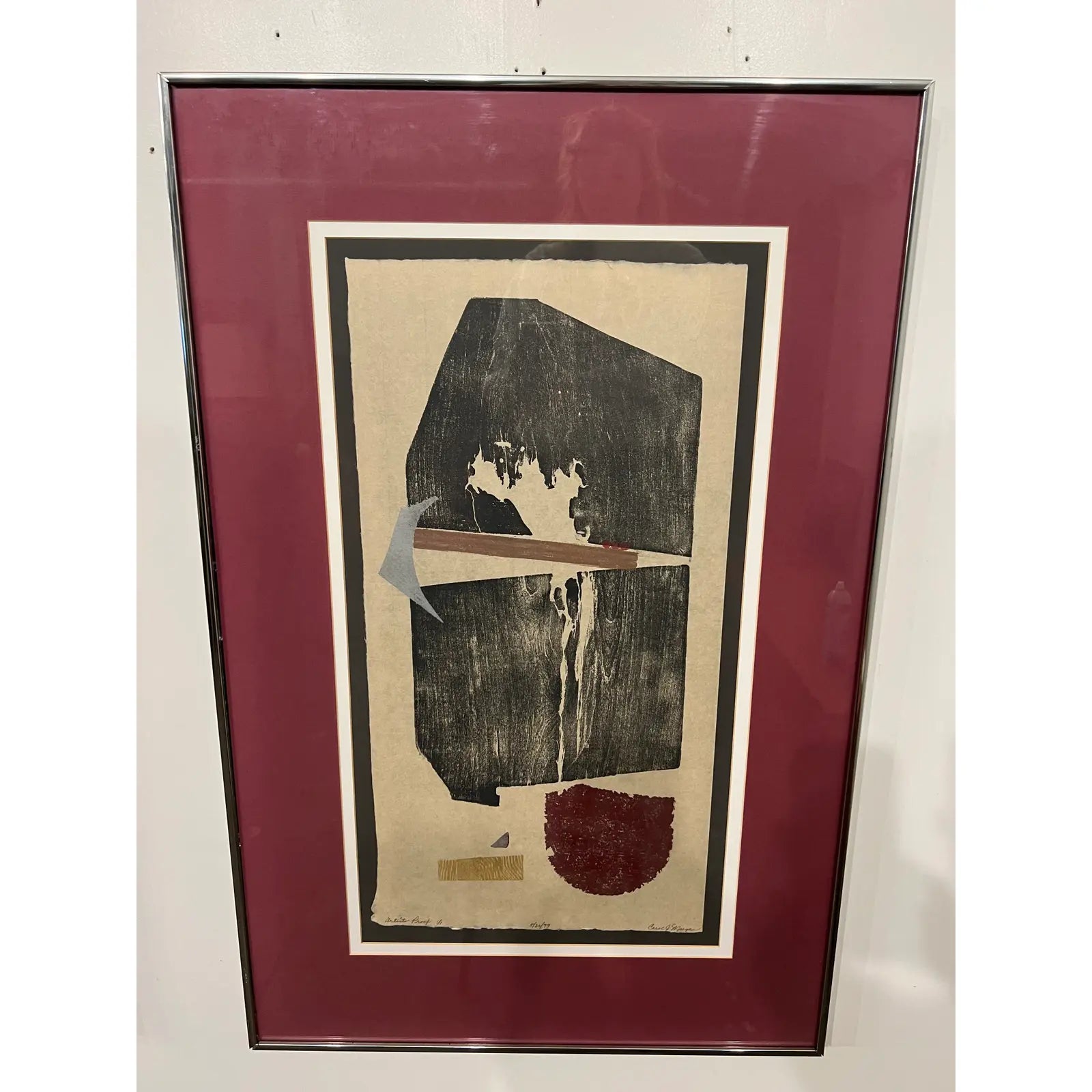 Framed Stamped Litho by Artist Carol Morgan Signed and Numbered Ap 1/1 79’