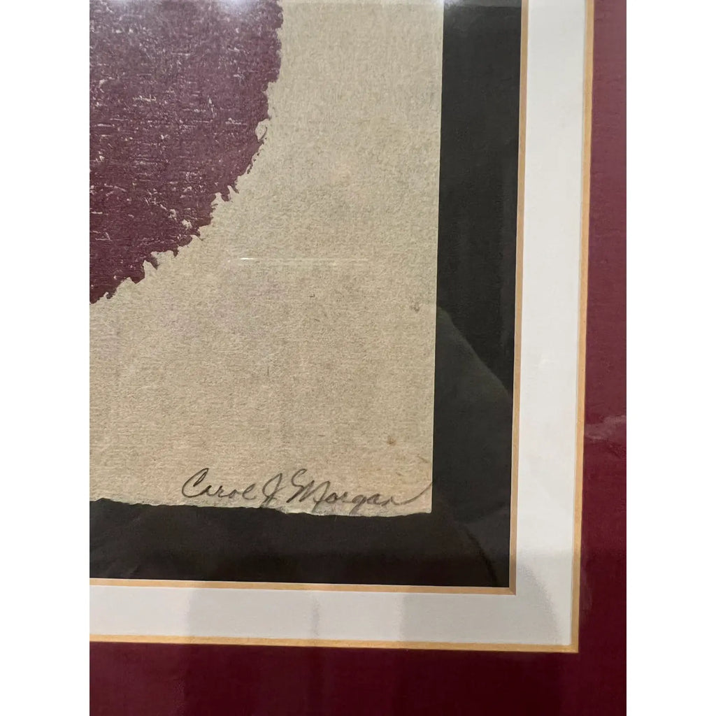 Framed Stamped Litho by Artist Carol Morgan Signed and Numbered Ap 1/1 79’